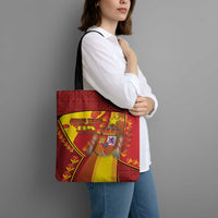 Custom Spain Football Tote Bag Traditional Spanish Carnation Floral Patriotic Motif