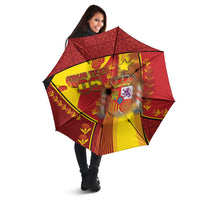 Custom Spain Football Umbrella Traditional Spanish Carnation Floral Patriotic Motif