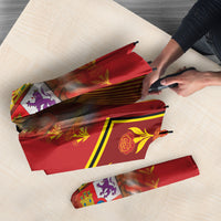 Custom Spain Football Umbrella Traditional Spanish Carnation Floral Patriotic Motif