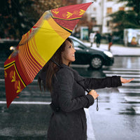 Custom Spain Football Umbrella Traditional Spanish Carnation Floral Patriotic Motif