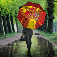 Custom Spain Football Umbrella Traditional Spanish Carnation Floral Patriotic Motif