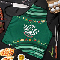Mexico Football Apron Aztec Eagle With Mini Floral Patterns
