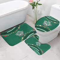 Mexico Football Bathroom Set Aztec Eagle With Mini Floral Patterns