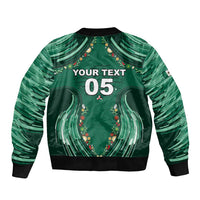Custom Mexico Football Bomber Jacket Aztec Eagle With Mini Floral Patterns