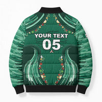 Custom Mexico Football Bomber Puffer Jacket Aztec Eagle With Mini Floral Patterns