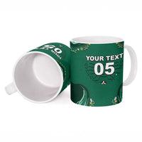 Custom Mexico Football Ceramic Mug Aztec Eagle With Mini Floral Patterns