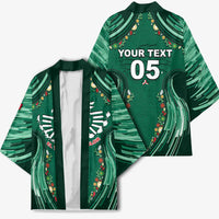 Custom Mexico Football Kimono Aztec Eagle With Mini Floral Patterns