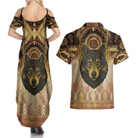 Native American Animal Spirit Couples Matching Summer Maxi Dress and Hawaiian Shirt