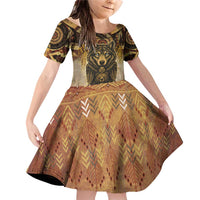 Native American Animal Spirit Family Matching Off Shoulder Short Dress and Hawaiian Shirt