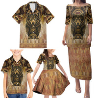 Native American Animal Spirit Family Matching Puletasi and Hawaiian Shirt