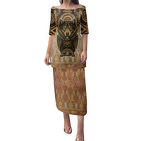 Native American Animal Spirit Family Matching Puletasi and Hawaiian Shirt