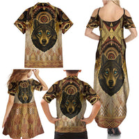 Native American Animal Spirit Family Matching Summer Maxi Dress and Hawaiian Shirt