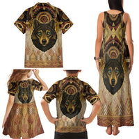Native American Animal Spirit Family Matching Tank Maxi Dress and Hawaiian Shirt