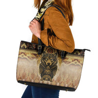 Native American Animal Spirit Leather Tote Bag