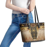 Native American Animal Spirit Leather Tote Bag
