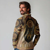 Native American Animal Spirit Long Sleeve Polo Shirt