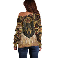 Native American Animal Spirit Off Shoulder Sweater