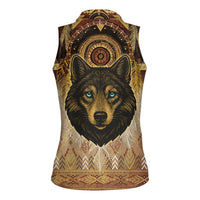 Native American Animal Spirit Women Sleeveless Polo Shirt
