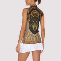 Native American Animal Spirit Women Sleeveless Polo Shirt