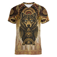 Native American Animal Spirit Women V-Neck T-Shirt