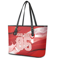 Custom Switzerland Football Leather Tote Bag Matterhorn Snow Shield