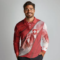 Custom Turkey Football Long Sleeve Polo Shirt Matterhorn Snow Shield