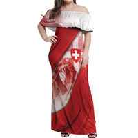 Custom Turkey Football Off Shoulder Maxi Dress Matterhorn Snow Shield