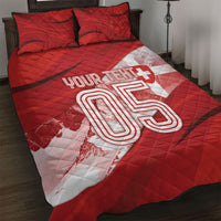 Custom Switzerland Football Quilt Bed Set Matterhorn Snow Shield