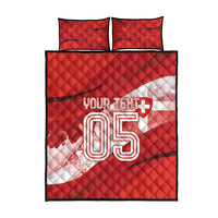 Custom Switzerland Football Quilt Bed Set Matterhorn Snow Shield
