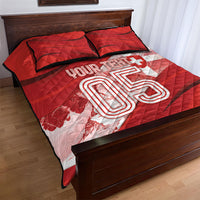 Custom Switzerland Football Quilt Bed Set Matterhorn Snow Shield