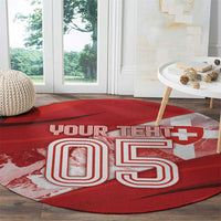 Custom Turkey Football Round Carpet Matterhorn Snow Shield
