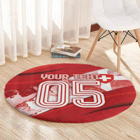 Custom Turkey Football Round Carpet Matterhorn Snow Shield