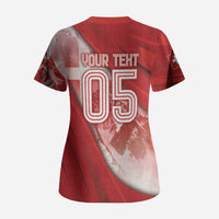 Custom Turkey Football Scrub Top Matterhorn Snow Shield