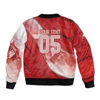 Custom Switzerland Football Sleeve Zip Bomber Jacket Matterhorn Snow Shield