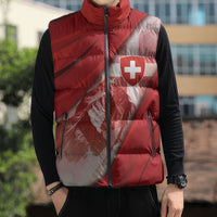 Custom Switzerland Football Sleeveless Puffer Jacket Matterhorn Snow Shield