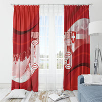 Custom Switzerland Football Window Curtain Matterhorn Snow Shield