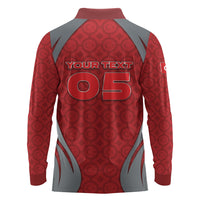 Custom Turkey Football Long Sleeve Polo Shirt Asena Wolf Crest Unique Style