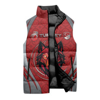 Custom Turkey Football Sleeveless Puffer Jacket Asena Wolf Crest Unique Style