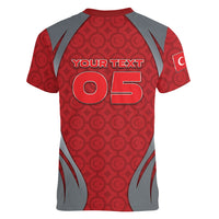 Custom Turkey Football Women V-Neck T-Shirt Asena Wolf Crest Unique Style