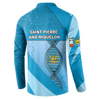 Saint Pierre And Miquelon Is In My DNA Button Sweatshirt - Wonder Print Shop