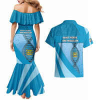 Saint Pierre And Miquelon Is In My DNA Couples Matching Mermaid Dress and Hawaiian Shirt - Wonder Print Shop
