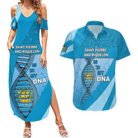 Saint Pierre And Miquelon Is In My DNA Couples Matching Summer Maxi Dress and Hawaiian Shirt - Wonder Print Shop