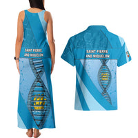 Saint Pierre And Miquelon Is In My DNA Couples Matching Tank Maxi Dress and Hawaiian Shirt - Wonder Print Shop