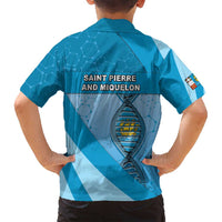 Saint Pierre And Miquelon Is In My DNA Family Matching Long Sleeve Bodycon Dress and Hawaiian Shirt - Wonder Print Shop