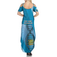 Saint Pierre And Miquelon Is In My DNA Family Matching Summer Maxi Dress and Hawaiian Shirt - Wonder Print Shop
