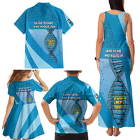 Saint Pierre And Miquelon Is In My DNA Family Matching Tank Maxi Dress and Hawaiian Shirt - Wonder Print Shop