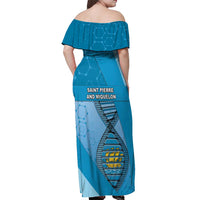 Saint Pierre And Miquelon Is In My DNA Off Shoulder Maxi Dress - Wonder Print Shop