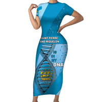 Saint Pierre And Miquelon Is In My DNA Short Sleeve Bodycon Dress - Wonder Print Shop