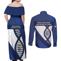 French Southern And Antarctic Lands Is In My DNA Couples Matching Off Shoulder Maxi Dress and Long Sleeve Button Shirt - Wonder Print Shop