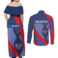 Mayotte Is In My DNA Couples Matching Off Shoulder Maxi Dress and Long Sleeve Button Shirt - Wonder Print Shop
